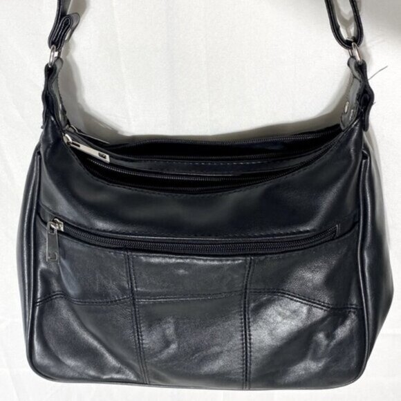 Vintage Bentley Black Leather Purse Shoulder Bag Handbag - Picture 3 of 14